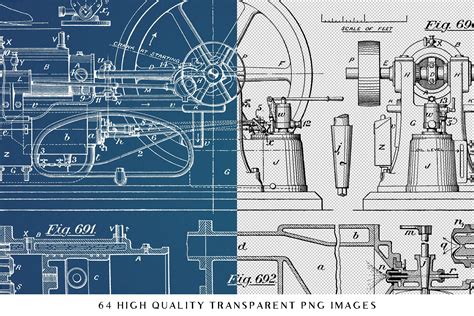 64 Vintage Mechanical Blueprints | Mechanical design, Blueprints, Blueprint drawing