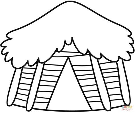 Hut Coloring Pages