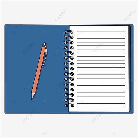 Notebook And Pen Clipart Transparent PNG Hd, Blue Notebook And Orange ...