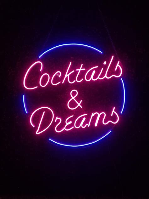 Cocktails & Dreams \" Neon Sign Unique event decor neon sign for your Wedding, Bedroom, Living ...