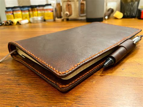 Full-Grain VegTan Leather Notebook Cover w/ Large Moleskin & Fine Tip Pen : r/LeatherClassifieds