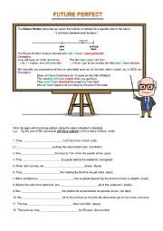 Future Perfect Exercises - ESL worksheet by spinney