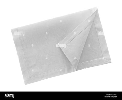 White linen napkin isolated on white background Stock Photo - Alamy