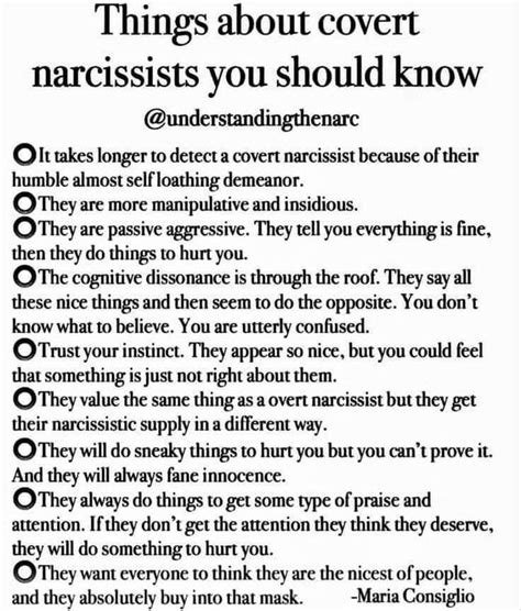 Things about covert narcissists you should know @understandingthenarc ...