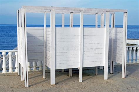 Wooden Locker Room On Beach Stock Image - Image of mediterranean ...