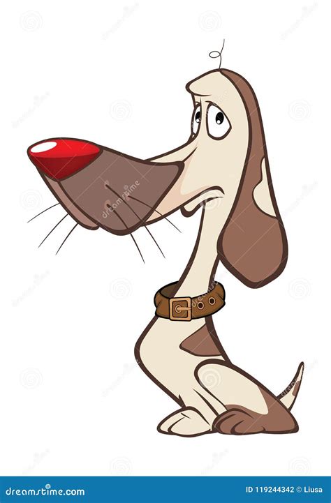 Illustration of a Cute Hunting Dog. Cartoon Character Stock Vector ...