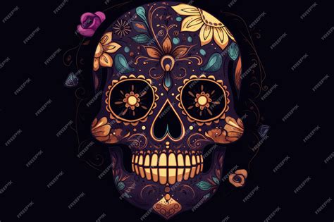 Premium AI Image | Day of the dead skull wallpaper