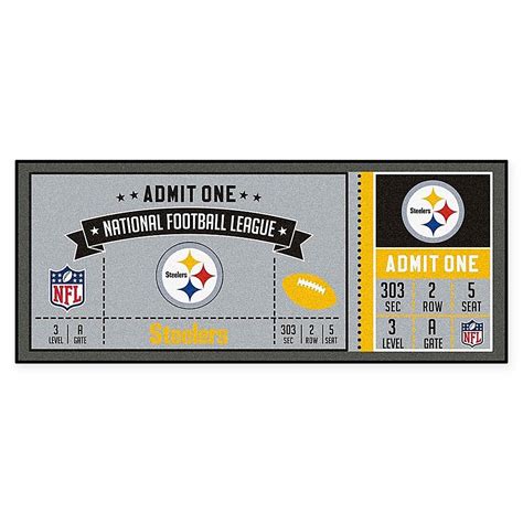 NFL Pittsburgh Steelers Game Ticket Carpeted Runner Mat in 2020 ...