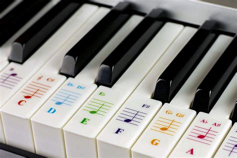 Color Piano Stickers for 49/61/ 76/88 Key Keyboards – Transparent and ...