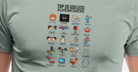 Top 20 Useless Superpowers Hero Funny Cool Gift Men’s Premium T-Shirt ...