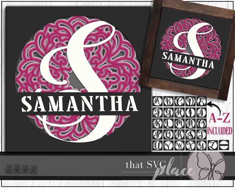 Split Letter Monogram SVG Last Name SVG Shadow Box SVG - Etsy