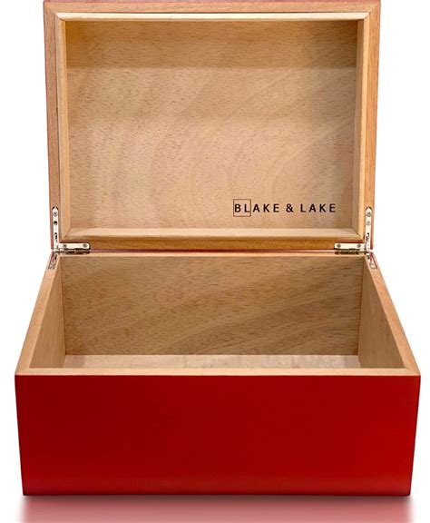 Buy Blake & Lake Wooden Keepsake Box with Lid - Wood Storage Box with Hinged Lid - Red Treasure ...