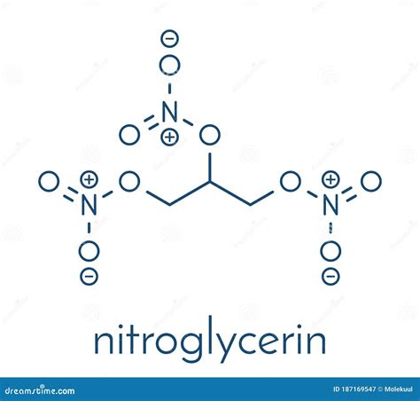 Nitroglycerin Nitro, Glyceryl Trinitrate Drug and Explosive Molecule ...