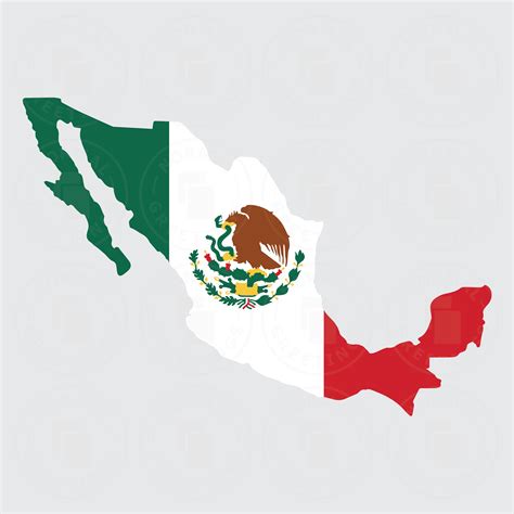 Mexico Outline Shape Mexican Flag Simple Minimalist Bandera - Etsy