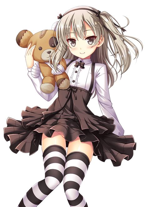 Wallpaper Illustration Long Hair Anime Girls Teddy Bears Dress | Hot Sex Picture