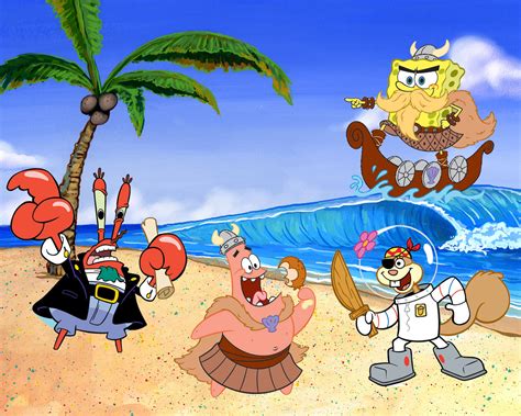 American top cartoons: Spongebob squarepants characters