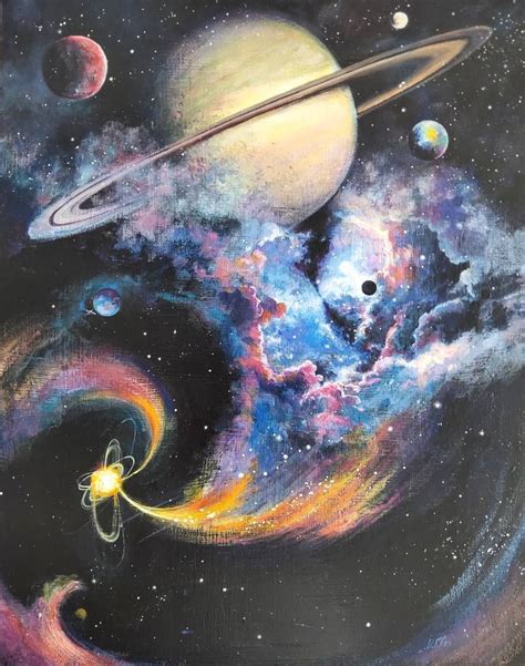 Colourful galaxy Painting in 2021 | Galaxy painting, Galaxy art ...