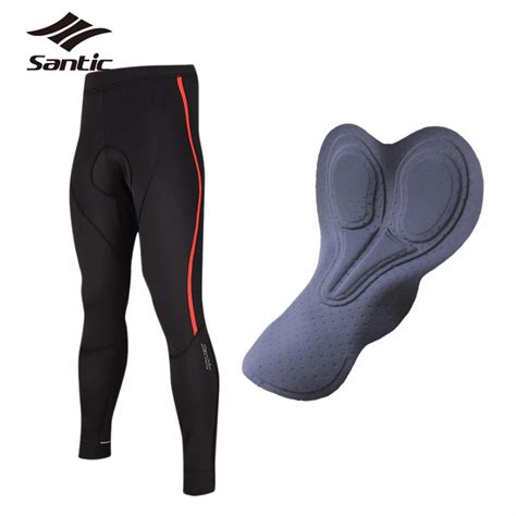 Santic Winter Cycling Pants Men Thermal Fleece Long Bicycle Pants 4D Padded Mountain Road Bike ...