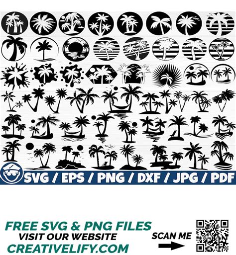 Palm Trees x51 BUNDLE Svg/Eps/Png/Dxf/Jpg/Pdf, Palm Logo Svg - Inspire Uplift