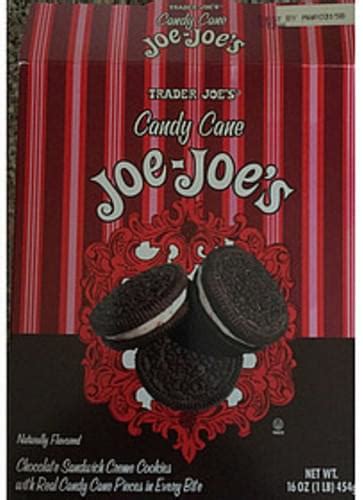 Trader Joe's Chocolate Sandwich Creme Cookies Joe-Joe's Candy Cane - 28 ...