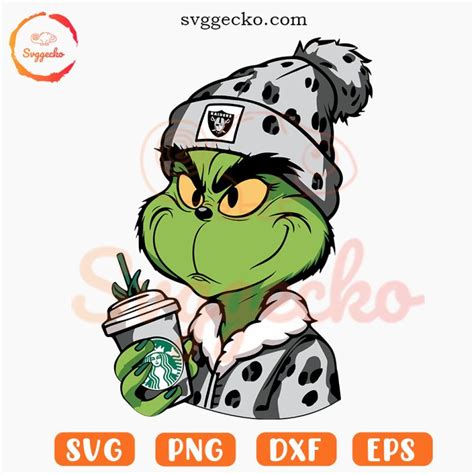 Grinch Leopard Raiders Starbucks SVG, Las Vegas Raiders Grinch SVG ...