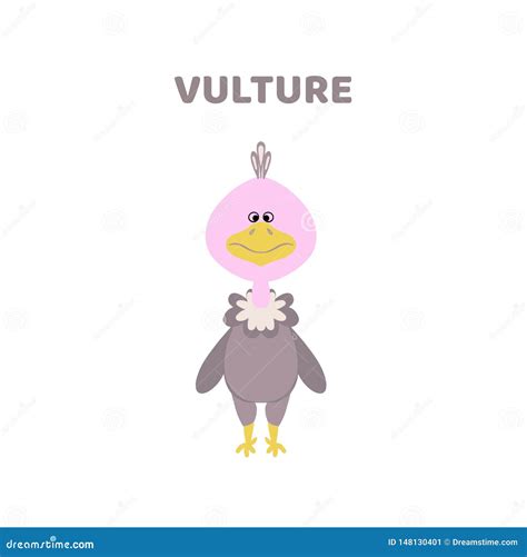 Cartoon a Cute and Funny Vulture. Stock Illustration - Illustration of draw, cute: 148130401