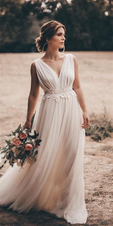 greek wedding dresses a line simple v neckline ivory atelier qaragma ...