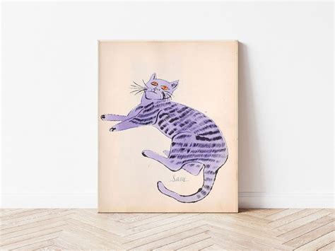 Andy Warhol Cat Art Print, Warhol Cat Poster, Warhol Cat Print, Wall ...