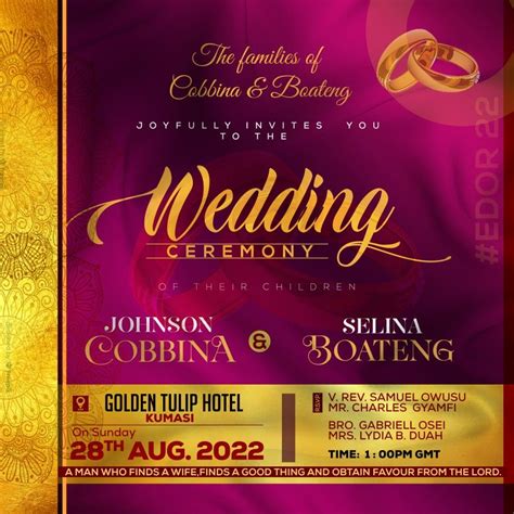 Wedding invitations in ghana | Marriage invitation card, Wedding invitations, Wedding invitation ...