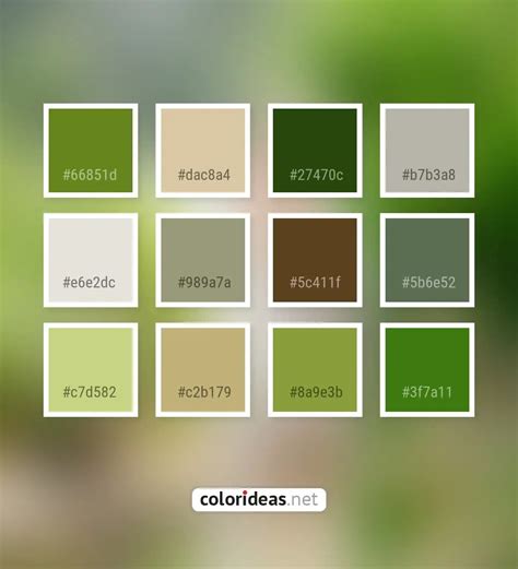 Olive Drab Brown Westar Beige Color Palette | Color palette ideas