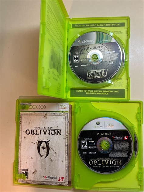 Bethesda Xbox 360 RPG Lot - Fallout 3 & Elder Scrolls Oblivion Game of the Year 93155129672 | eBay