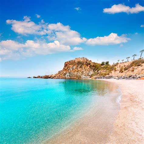 Playa De La Cortina De Cartagena Cala En Murcia España Foto de archivo - Imagen de verano ...