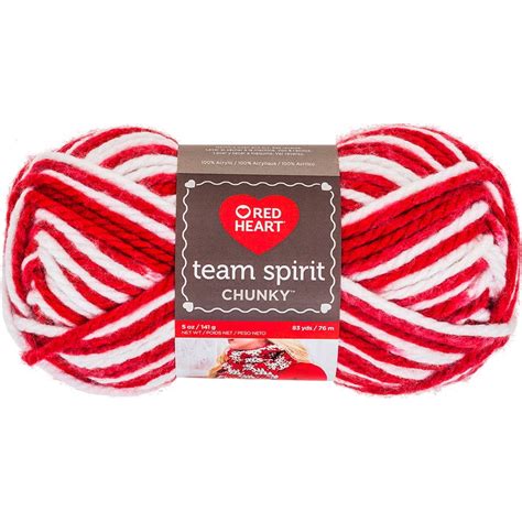 Red Heart Team Spirit Chunky Yarn, Red and White - Walmart.com - Walmart.com