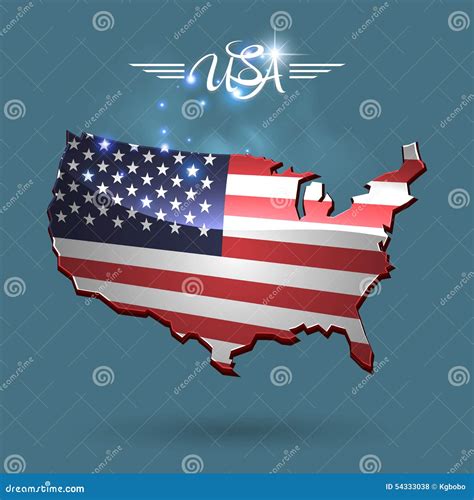 United States flag map stock vector. Illustration of america - 54333038