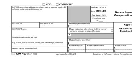 Irs 1099 Nec Form 2023 Printable Free