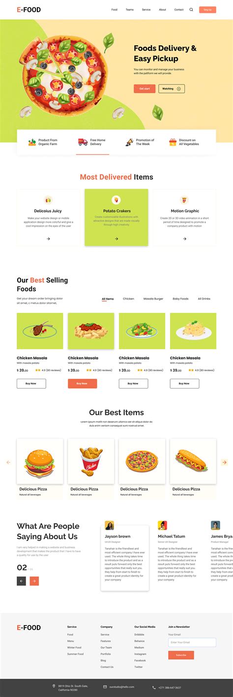 Food Delivery Website on Behance