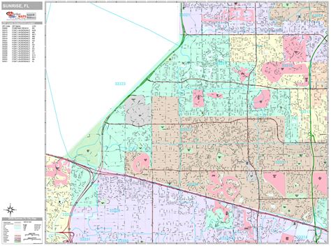 Sunrise Florida Wall Map (Premium Style) by MarketMAPS - MapSales