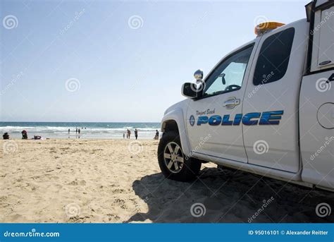 Newport Beach Police Car Patroling on Beach, California Editorial Photo ...