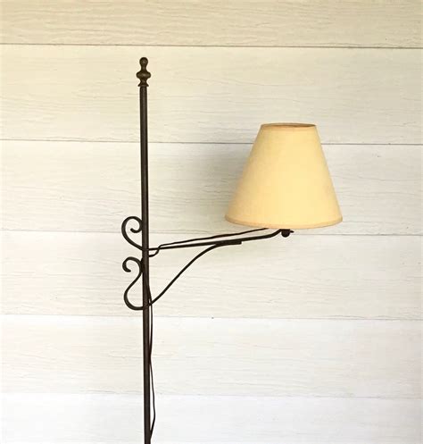 Floor Lamp Forged Iron Early American Black Wrought Iron Adjustable ...