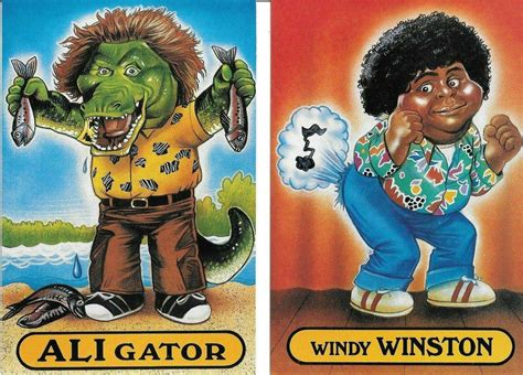 2 Garbage Pail Kids MOVIE cards Windy Winston & Aligator 5x7 GPK 1987 ...