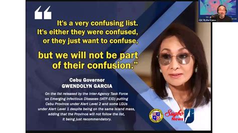 Statement of Cebu Gov. Gwendolyn Garcia