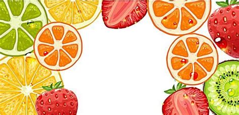 Vector Cartoon Fruit Background Border | Fruit cartoon, Fruit picture ...