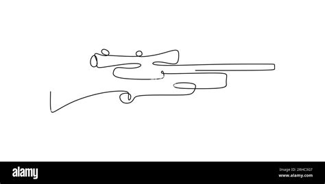 continuous line drawing of rifle Stock Vector Image & Art - Alamy