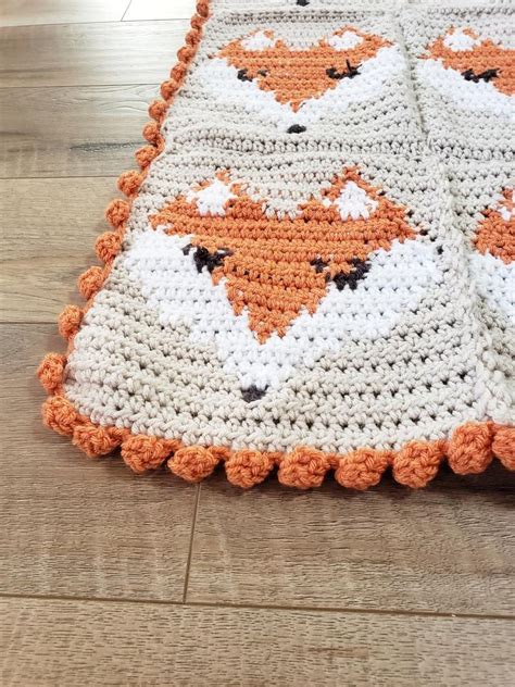 Fox Crochet Pattern, Crochet Baby Blanket Foxes, Fox Baby Blanket Crochet Pattern. Fox Graph ...