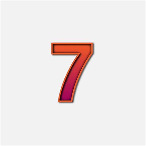 Number Seven With Orange Color Frame – Typostock