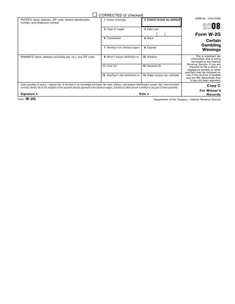 Form W-2G-Certain Gambling Winnings