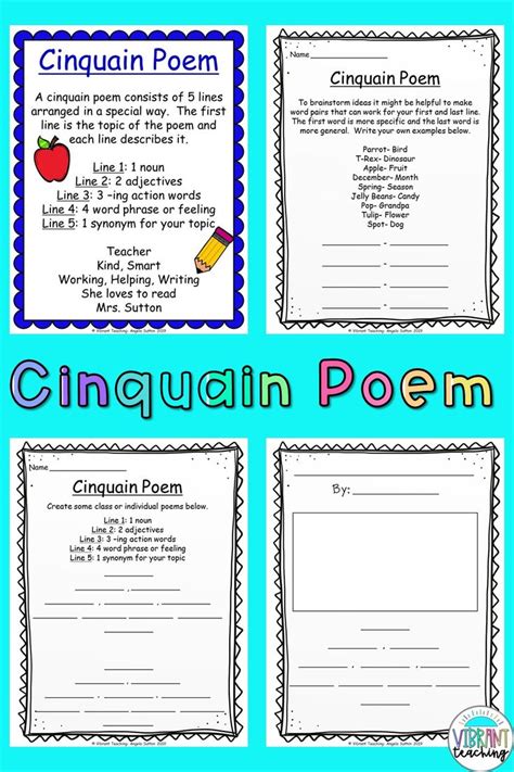 Cinquain Poem Template - Printable Word Searches