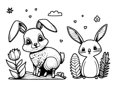 Easter Animals Coloring Page · Creative Fabrica