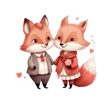 Lovely Fox Couple Valentine S Day, Valentine S Day, Love Valentines Day ...