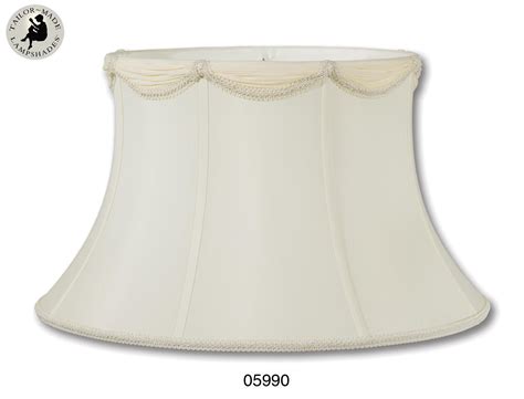 Eggshell Color, Draped Bell Lamp Shades w/Gimp Trim 05988 | B&P Lamp Supply